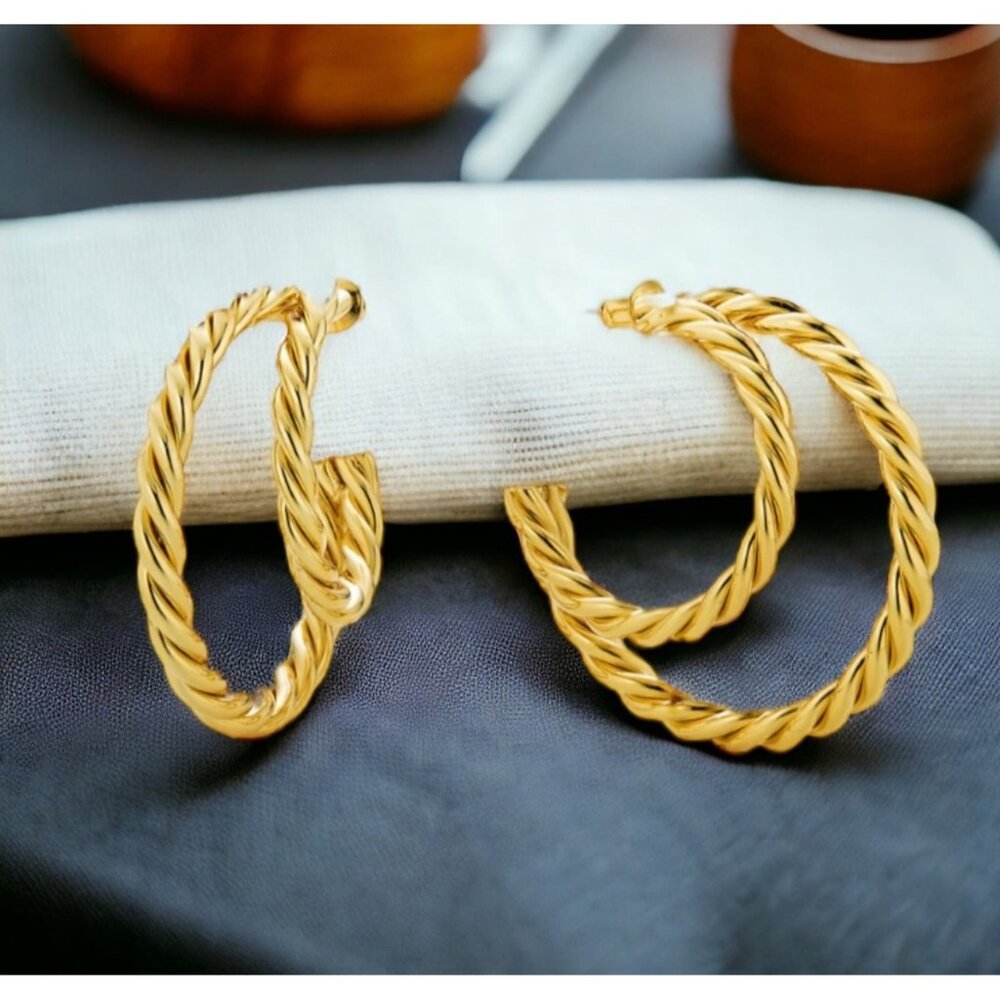 Rendor x Curateur Victoria Double Gold Hoop Earrings Gold Plated